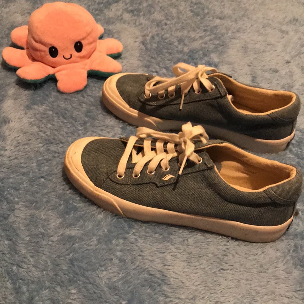 blue and white keds